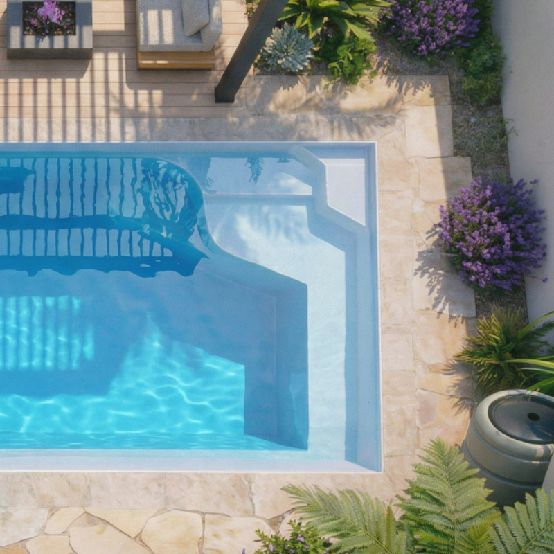 Piscine coque rectangulaire